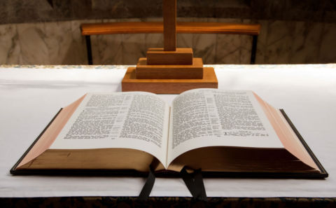 Bible on altar
