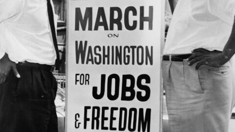 Bayard Rustin prepares for the 1963 March on Washington